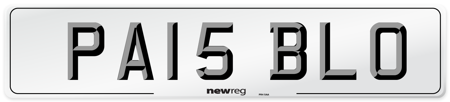 PA15 BLO Number Plate from New Reg